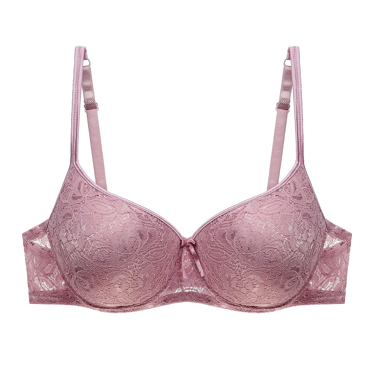 Artdewred Sexy Push-Up-BH Plus Size Damen BH Büstenhalter Plunge Dessous BHs für Damen Unterwäsche 95C violett