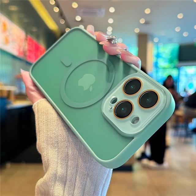 Für iPhone 16 Pro Max Luxus Objektivglas Magsafe Magnetische Handyhülle Für iPhone 13 14 15 Plus Matt Durchscheinende Schutzhülle iPhone 16 Plus blue