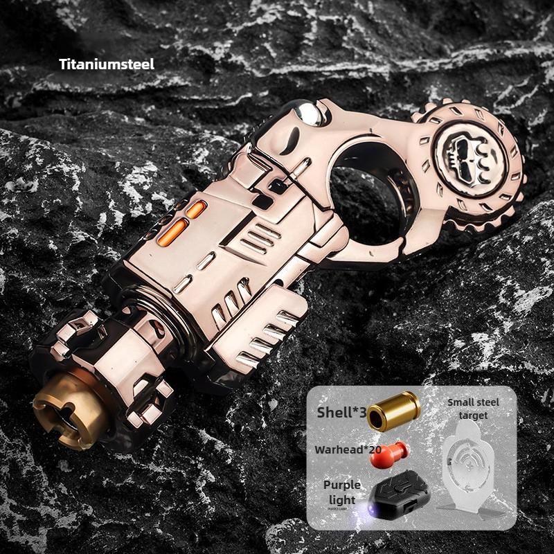 Hülsenwerfende Legierung Spielzeugpistole Set Stressabbau Fidget Sensorisches Spielzeug Mini Finger Kreisel EDC Schreibtisch Gadget Geschenk für Teenager Jungen