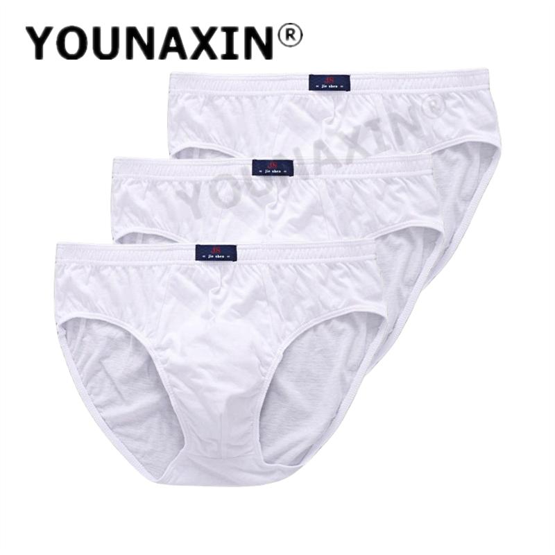 3-teiliges Set Herren-Slips in großen Größen, Unterwäsche aus Baumwolle, Shorts, Unterhosen, atmungsaktive Schlüpfer, L XL 2XL 3XL 4XL 5XL 6XL 7XL 4XL weiß