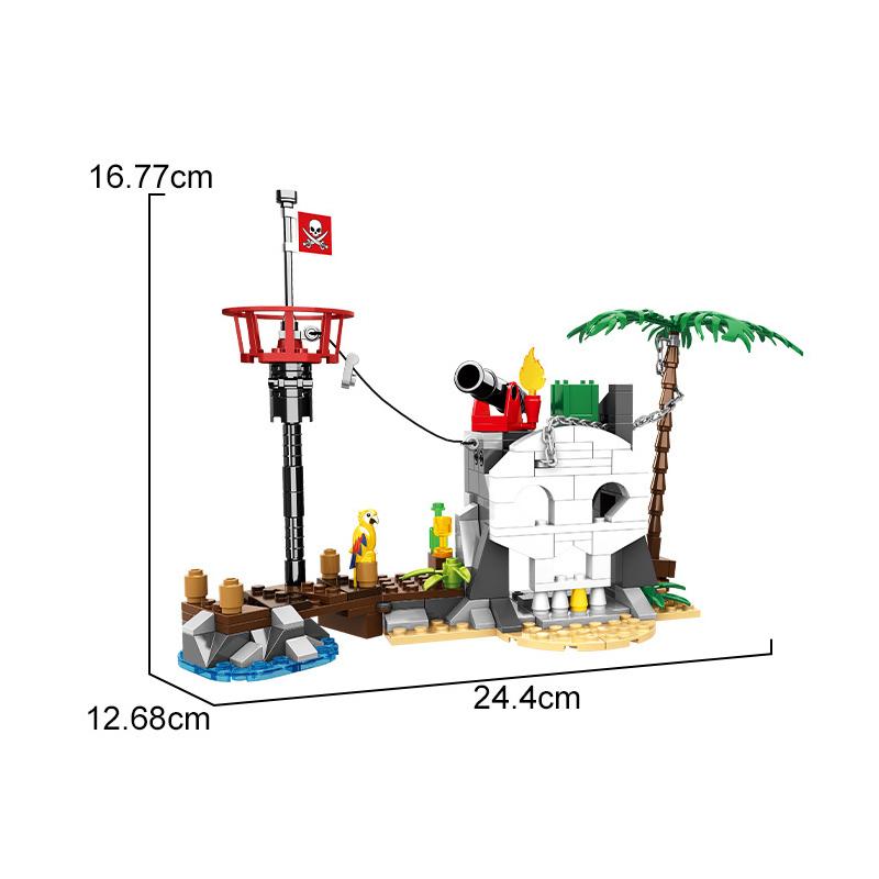 Kinderspielzeug Piratenschiff Burg Bausteine Modelle Kleine Partikelsteine Lernspielzeug Weihnachts-Halloween-Geschenke No box