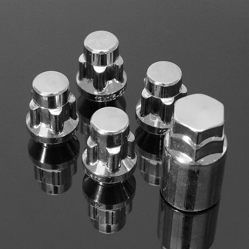 Autos Autoteile Rad Legierung Diebstahlsicherung Grad Muttern Schrauben mit Schlüssel konisch 4 Stück 60 12 x 1,5 mm