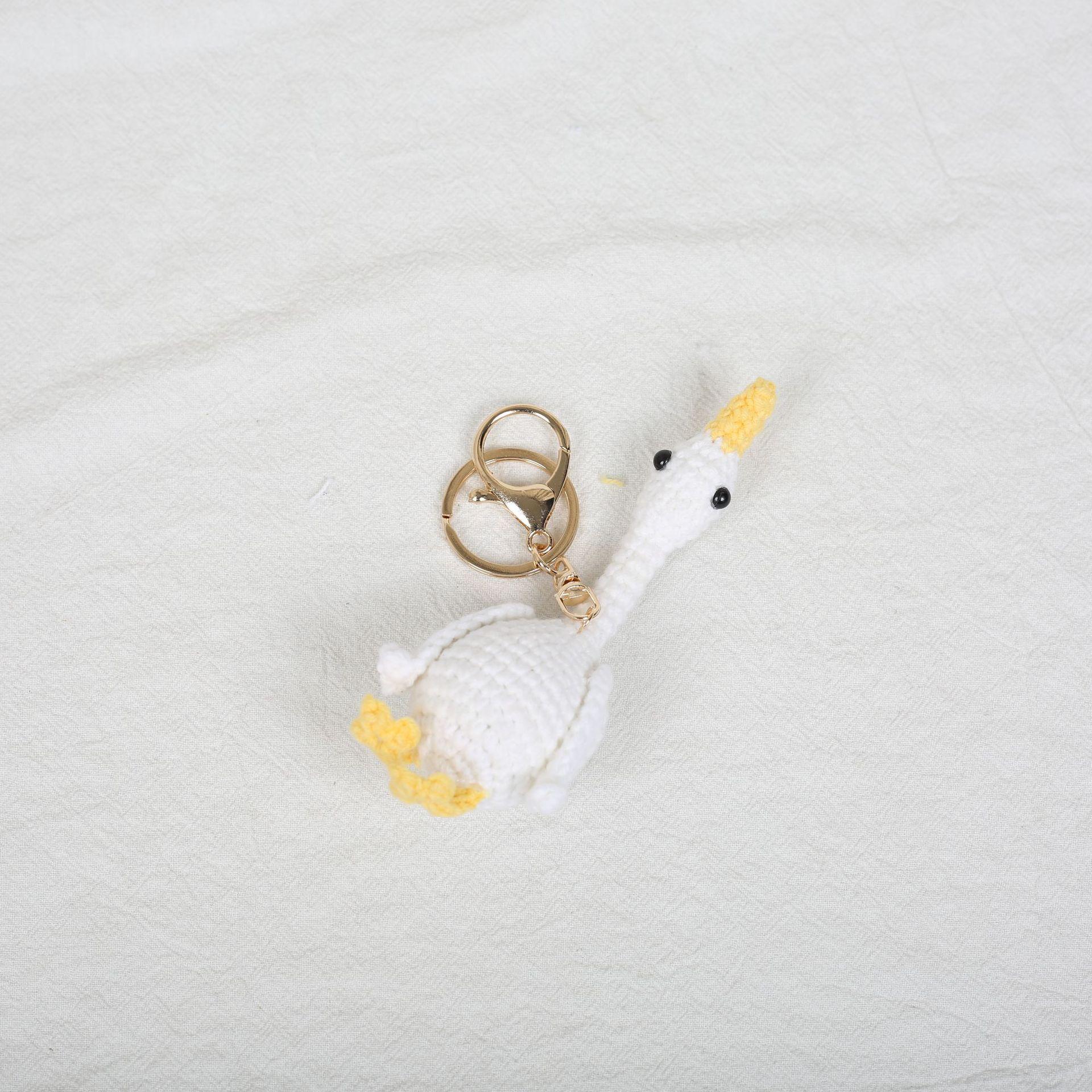 Lustige Gänse Häkel Schlüsselanhänger Für Paar Geschenk Graue Gans Puppe Schlüsselanhänger Niedlicher Weißer Gänse Schlüsselanhänger Individuell Anpassbares Zubehör white