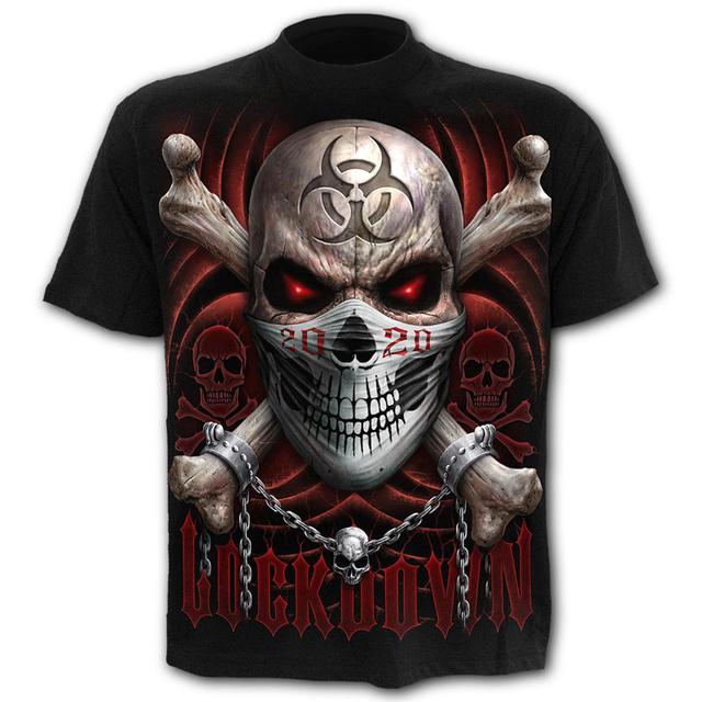 Werwolf-Muster Herren-T-Shirts, Herren-Punk-Stil, 3D-Shirts, O-Ausschnitt-T-Shirt, Sommermode, Tops, Jungenkleidung, große Streetwear XXXL