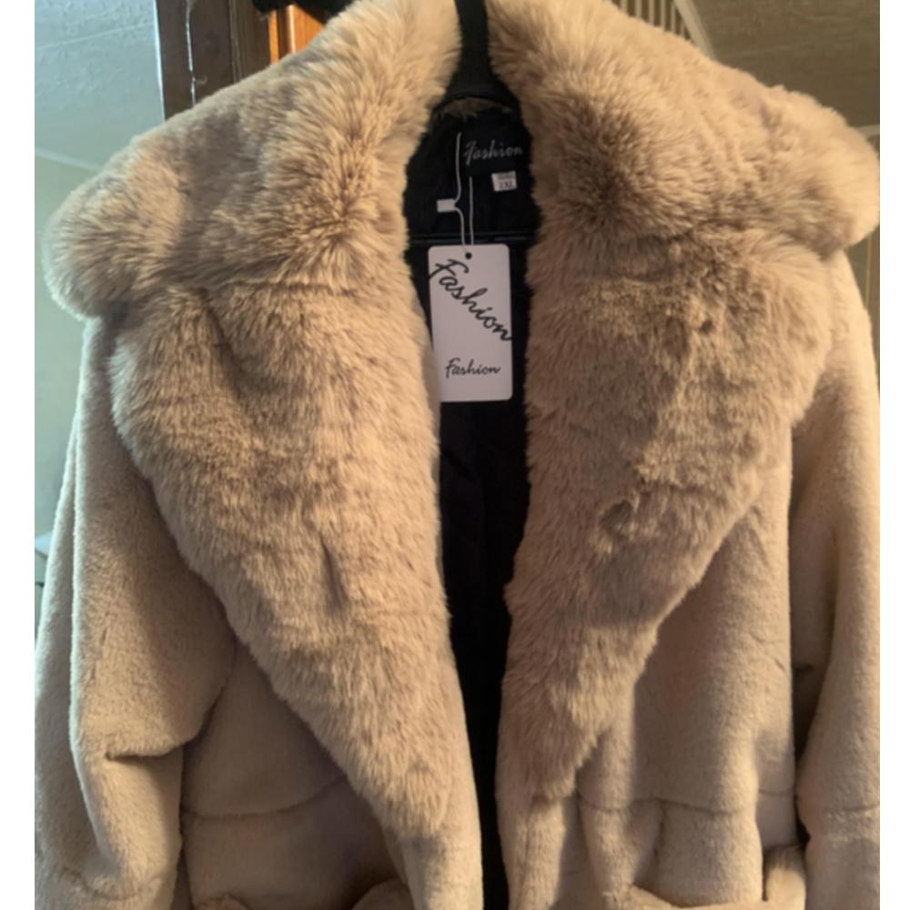 Winter Frauen Mode Mantel 9 Farbe Plus Größe Mantel Luxus Jacke Pelzmantel Damen Warme Mit Kapuze Mantel Outwear XL khaki