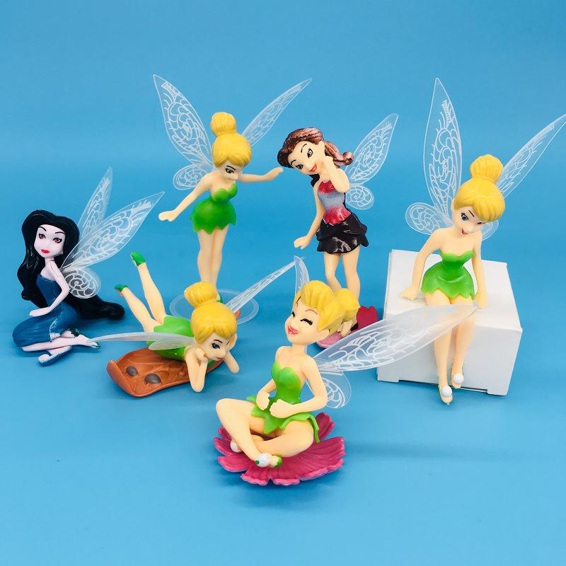 6 Stück/Set Mini Fee Anime Mädchen Figur Puppe Sammlerstücke Dekorationen Spielzeug Geschenk Langlebig Hohe Qualität Perfektes Geschenk