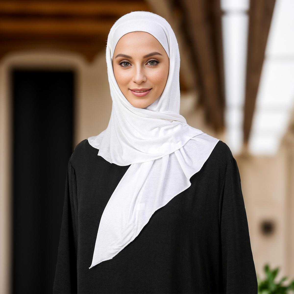 Luxuriöser Einfarbiger Modal-Jersey-Hijab-Schal Sofortige Bufanda Für Frauen Fertig zum Tragen Lässiges Wickeltuch Islamisches Kopftuch Turban Femme 68*68cm 68x68cm brown