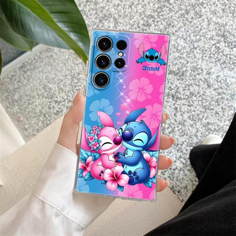 Disney Stitch Und Angel Freunde Transparente Hülle Für Samsung Galaxy S26 S25 Ultra S24 S22 S26 Plus S20 S23 S21 S25 FE 5G Cover Galaxy S22 5G
