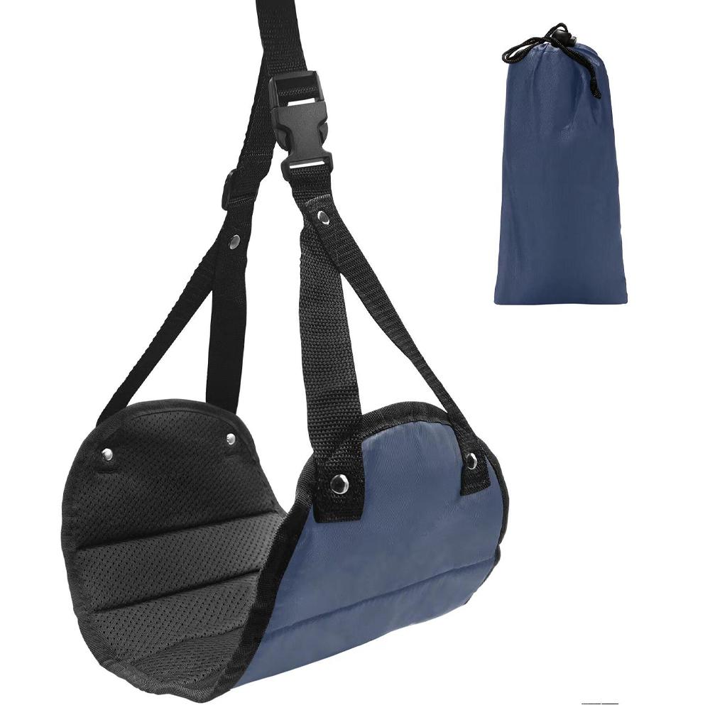 Reise Fußstütze Hängematte Länge Einstellbar Flugzeug Fuß Hängematte Entspannen Fuß Aufhänger für Lange Reise, navy blau