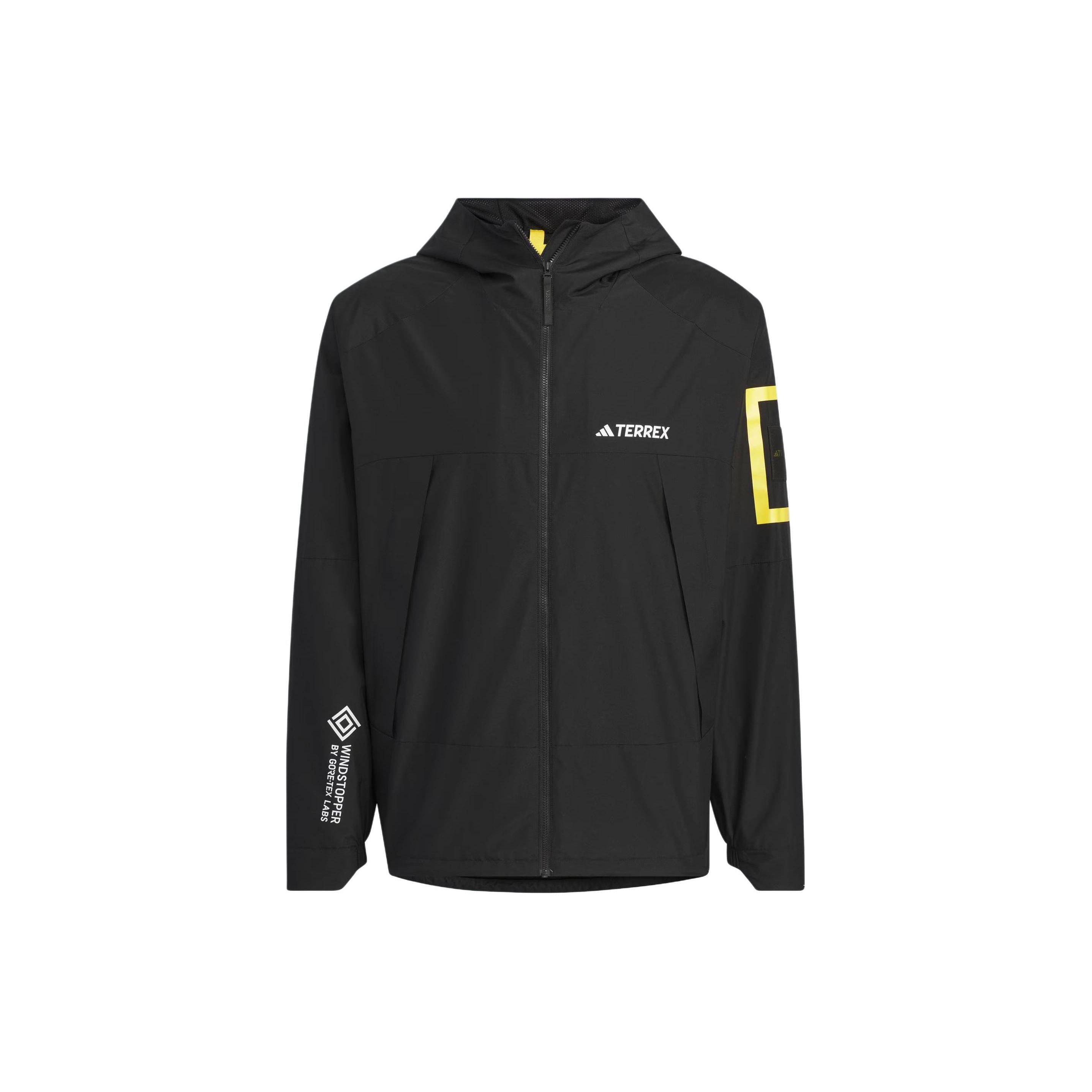 Adidas X National Geographic Gore-Tex Letter Print Color Block Outdoor Windbreaker Jacke Herren Jacke Schwarz IS9508 S