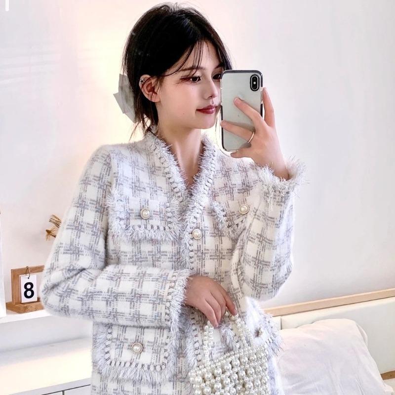 Strickjacke Frauen Kurze Mantel Frauen Frühling und Herbst 2023 Casual Quaste Lange ärmeln Strickjacke High-end-Langarm Mantel Weibliche top One Size weiß