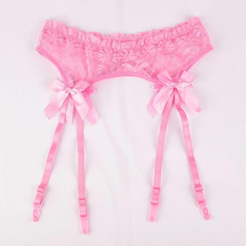 2023 Transparente Spitze Ligas Sexy Top Strümpfe Strumpfgürtel Strümpfe Bondage Dessous Strumpfgürtel Hosenträger Set One Size