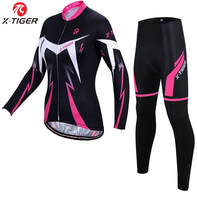 2026 X-Tiger Damen Fahrradtrikot Set Schnelltrocknend Herbst Langarm Fahrradbekleidung MTB Fahrradkleidung Wear Ropa Ciclismo Hombre M