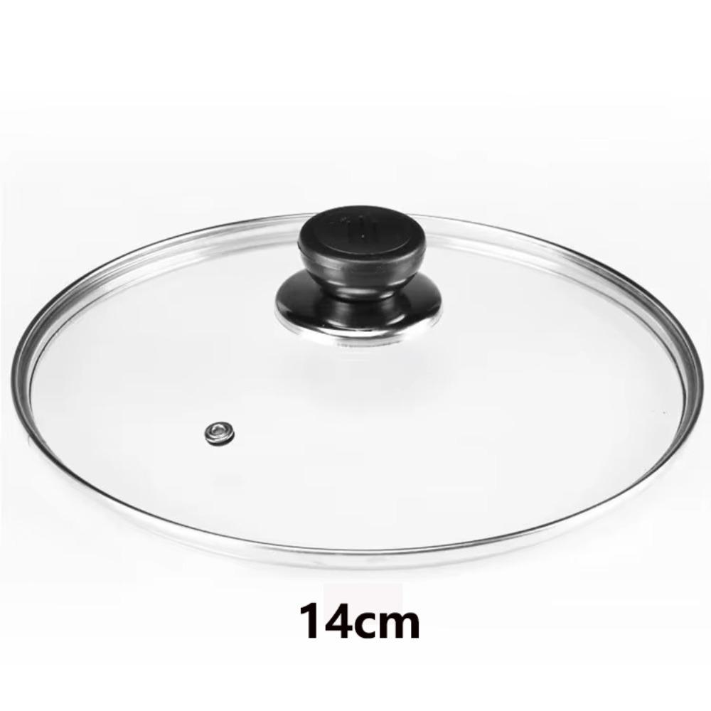 Universeller Topfdeckel Temperglas Topfdeckel Langlebiger Wokpfannendeckel Küchenzubehör Diamerter 14cm