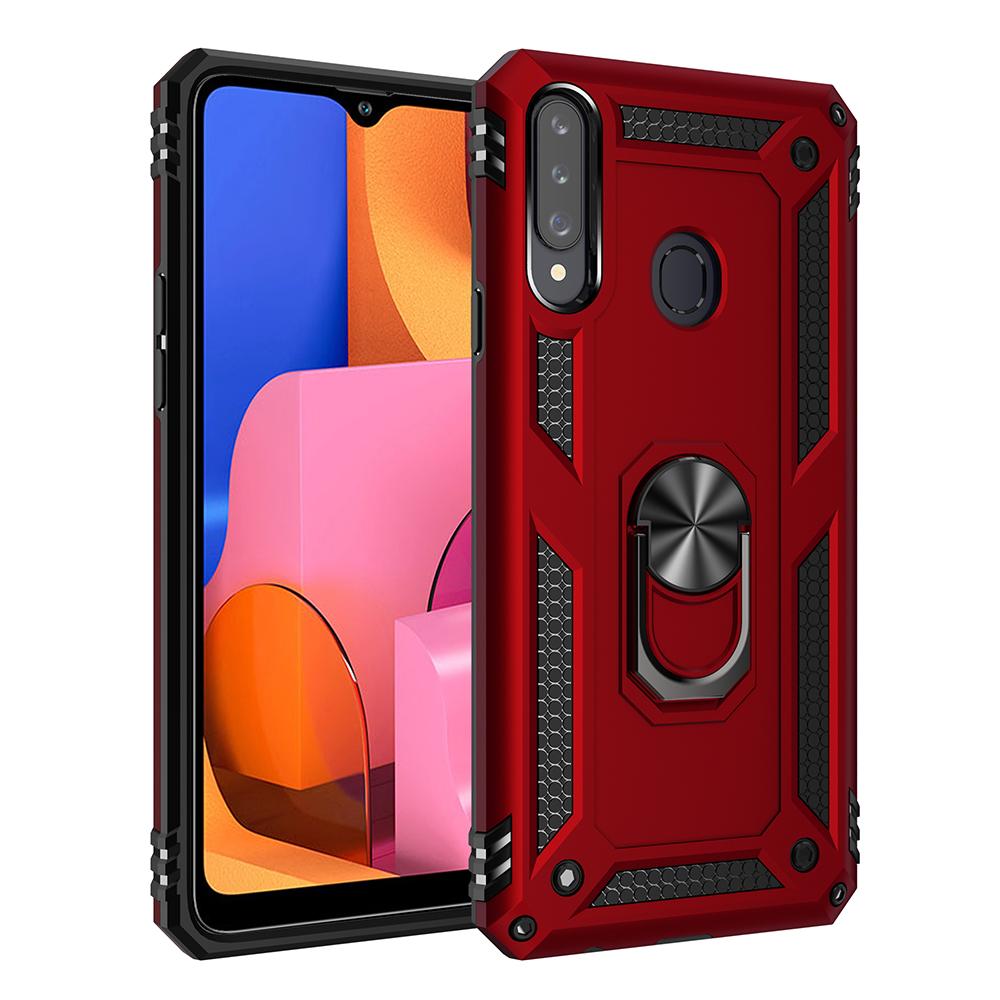 Stoßfestes, gepanzertes Magnetgehäuse für Samsung Galaxy A10 A20 A30 A50 A70 A20E A12 A21S A51 A71 A6 A8 A9 Plus 2018 Metallringgehäuse For Samsung A71 rot