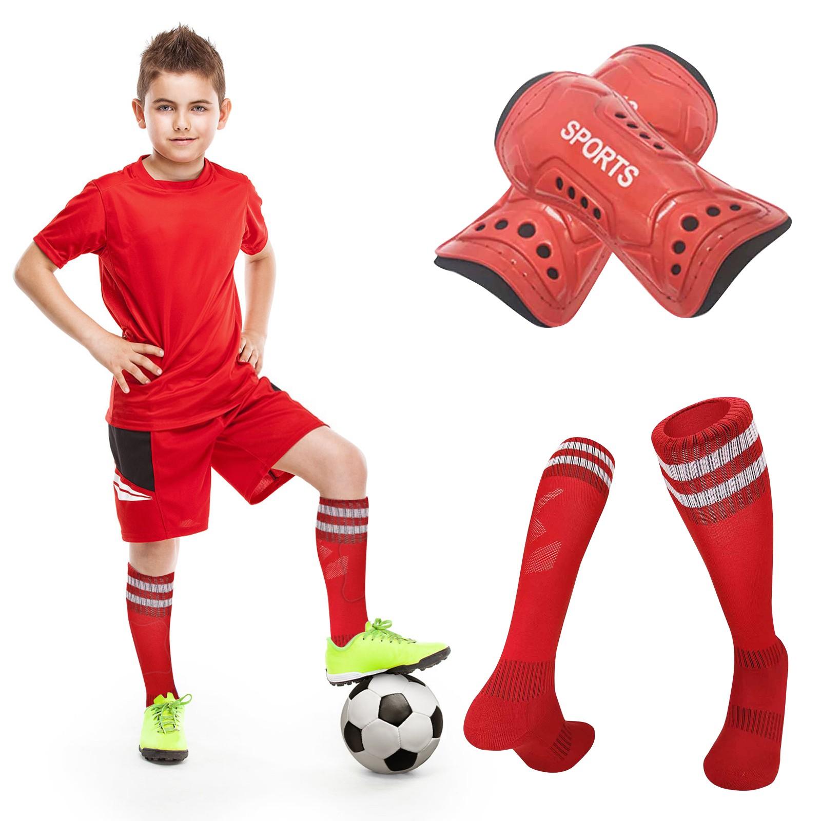 Kinder Fußball Schienbeinschoner Fußballsocken Jugend Fußball Schienbeinschoner Fußballsocken M rot
