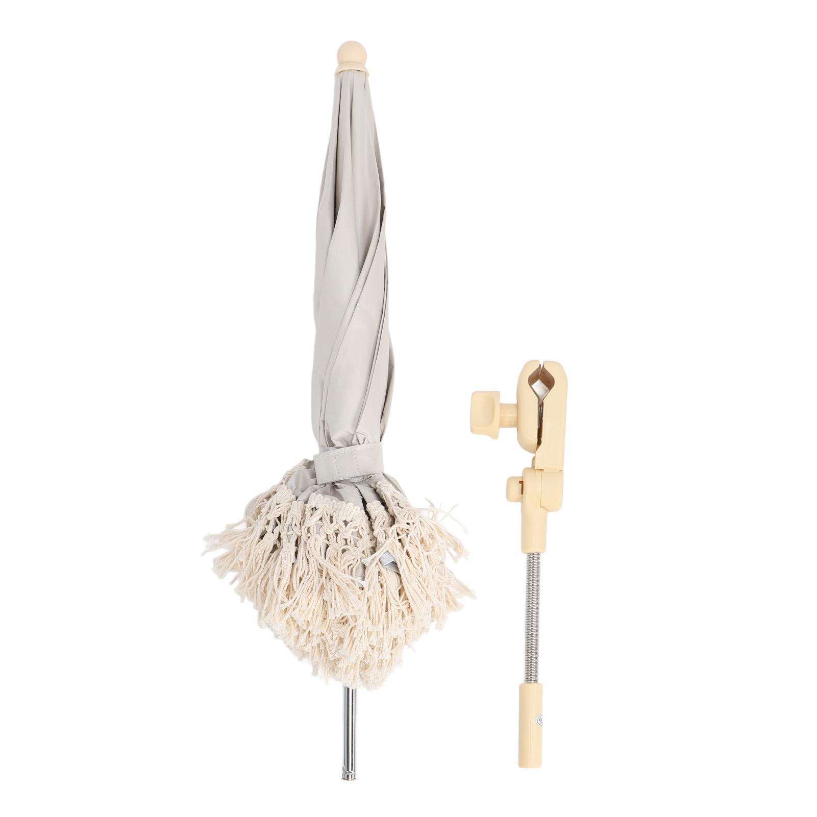 Baby Kinderwagen Sonnenschirm Sonnenschutz UV-Blockierend Verstellbarer Winkel Klemme zum Aufstecken Universal Baby Sonnenschirm für Beige Umbrella