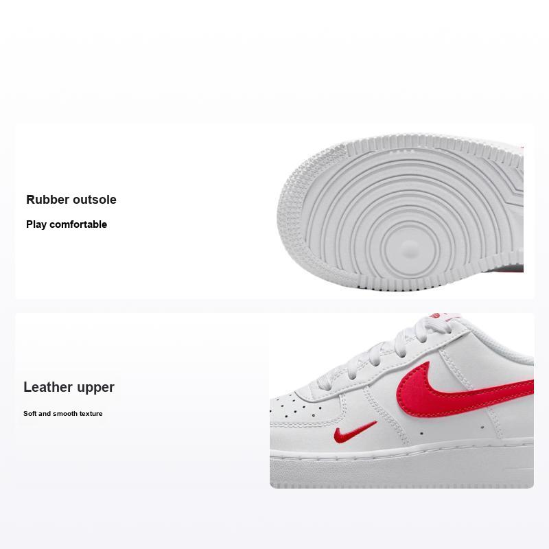 Nike Air Force 1 Lv8 Lässig Strapazierfähig Klassisch Low-Top Kinder-Sneakers Kinder-Sneakers Weiß University-Rot FV7020-101 38