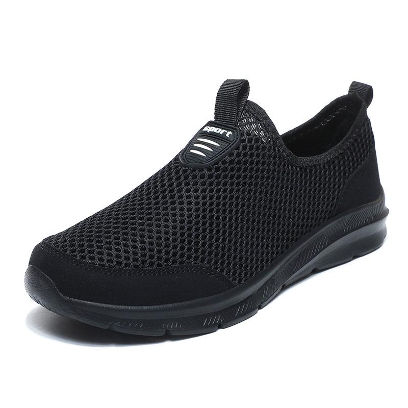 2022 sommer mesh atmungsaktive männer schuhe licht sport schuhe männlichen studenten bequeme beiläufige schuhe mann große size48 44 schwarz