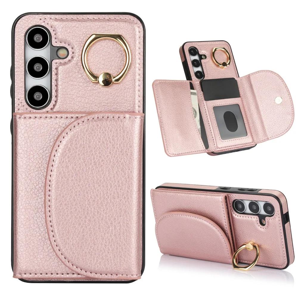 Ringständer-Kartenetui für Samsung Galaxy S21 S23 FE S22 S24 Ultra Plus A54 A53 A52S A52 A73 A72 A15 A14 A13 5G A71 A51 4G Galaxy S23 FE