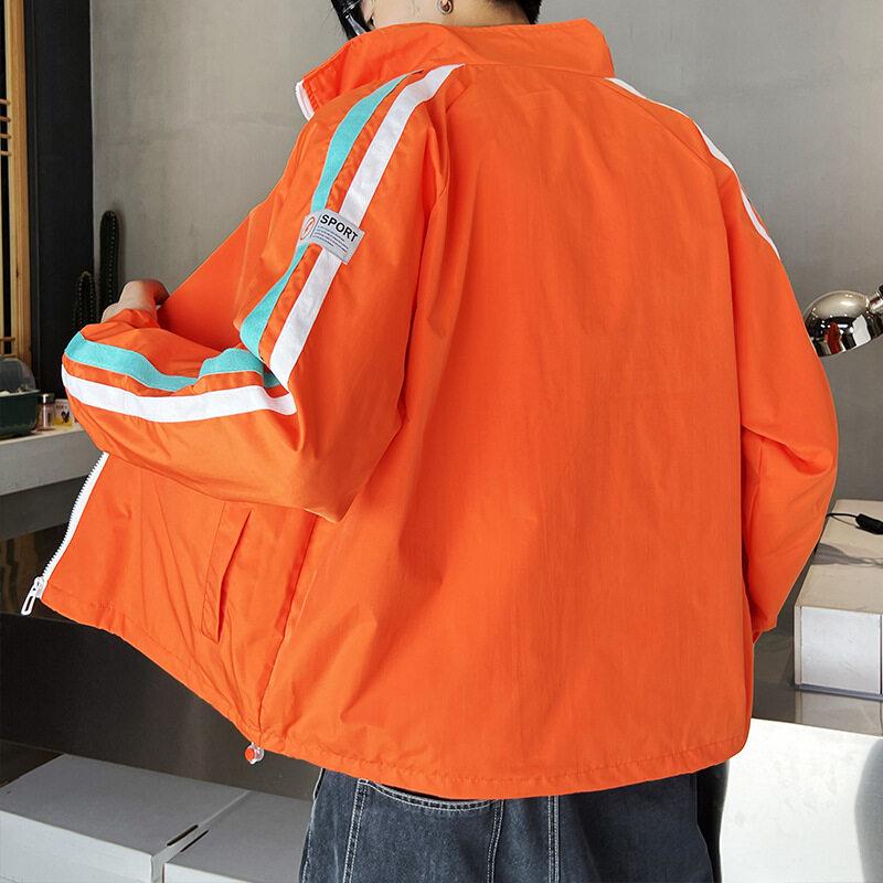 Jacke Herren Herbst Trend Marke Retro Baseballkragen Jacke Neu Locker Vielseitig Lässiges Oberteil M orange