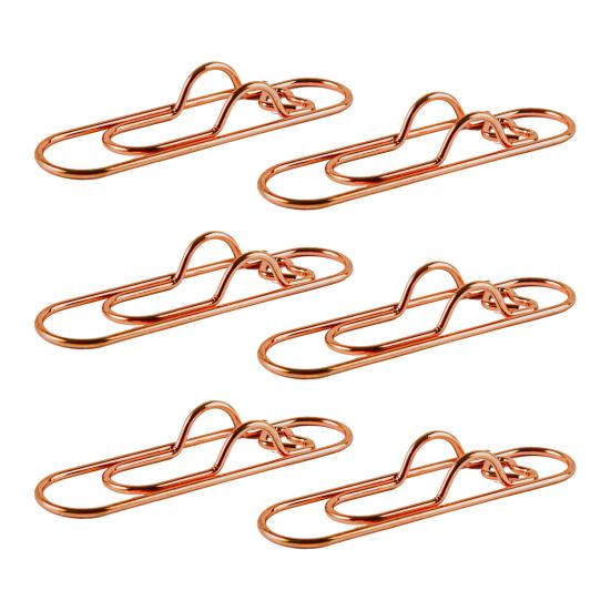 6 Stück Metall Herz Stiftklemmen Notizbuch Stifthalter Farbige Büroklammer Niedliche Formklemmen Schulsachen Organizer rose gold