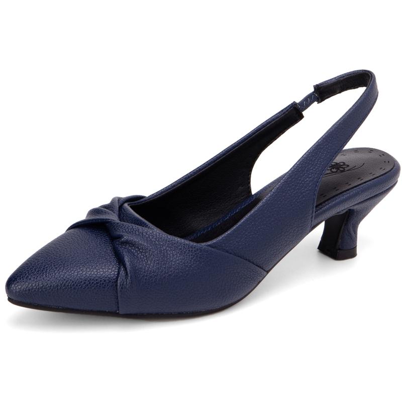 Mode Sommerschuhe für Frauen Sandalen Punkt Zehe Kurzen Absätzen Slingpumps Schwarz Weiß Hochzeit Party Tanzschuhe Damen Große Größe 50 52 52 dunkelblaue