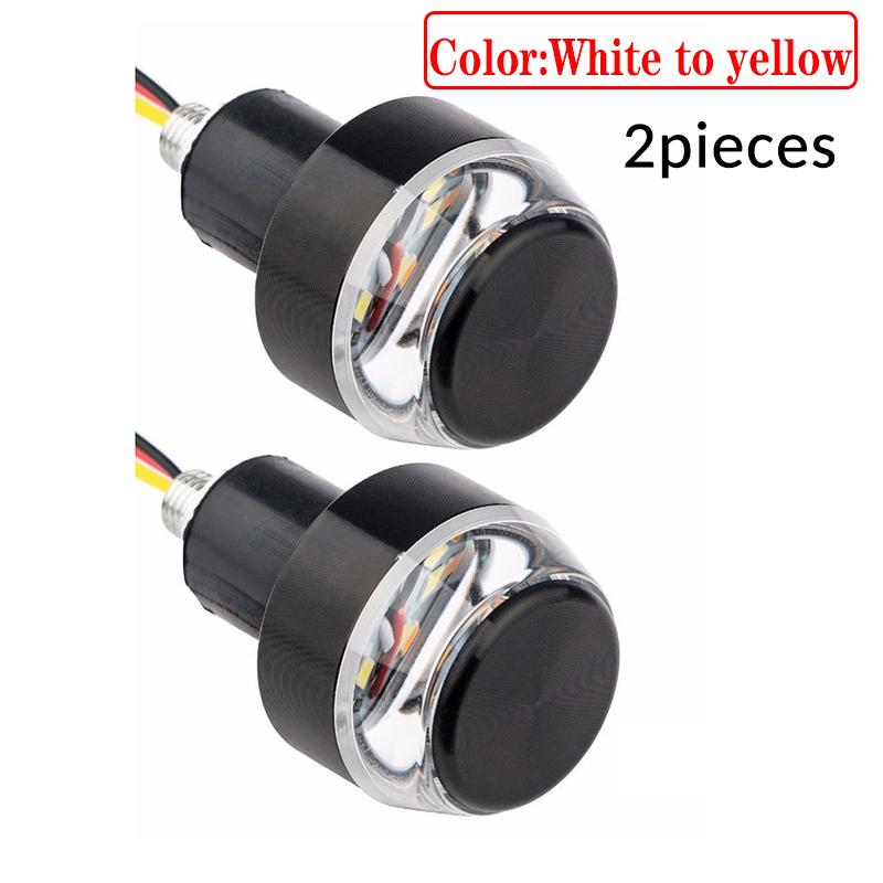 2 Stück Motorrad-LED-Lenker-Rücklicht, Motorrad-LED-Retrofit-Blinkergrifflicht HMM gelb