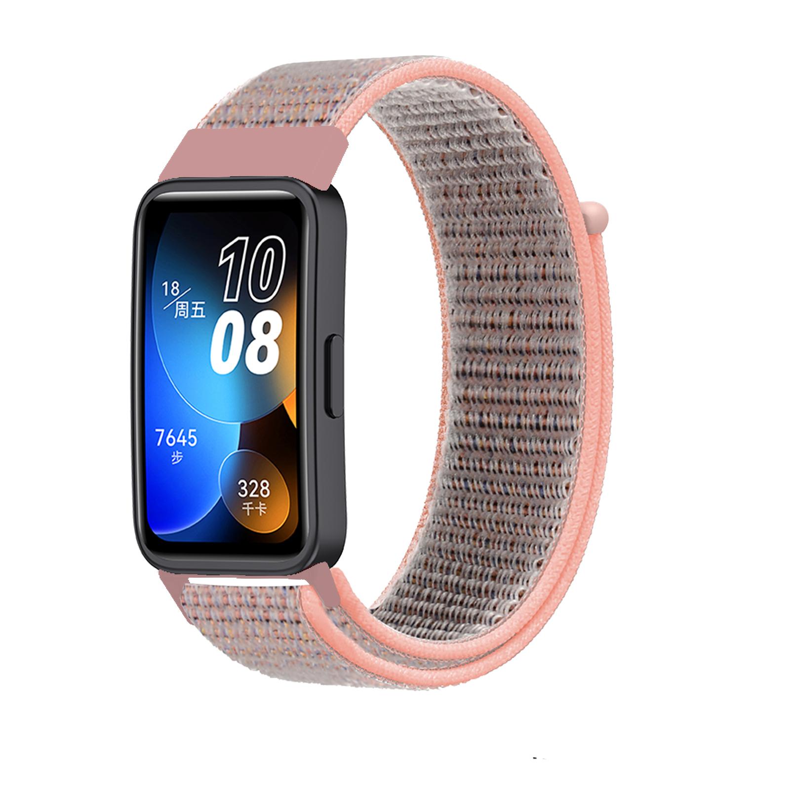Armband für Huawei Band 8 9 7 Band Zubehör Nylon Loop Smart Watch Ersatz Gürtel Armband Sportarmband Band 7 Armband Huawei Band 7 rosa