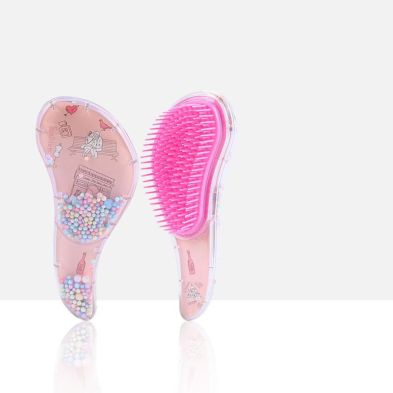 1 stücke Heiße Magie Griff Kamm Anti-statische Massage Haar Pinsel Verwicklung Detangle Dusche Massage Haarbürste Kamm Salon Haar Styling Werkzeug leichte thulian rosa
