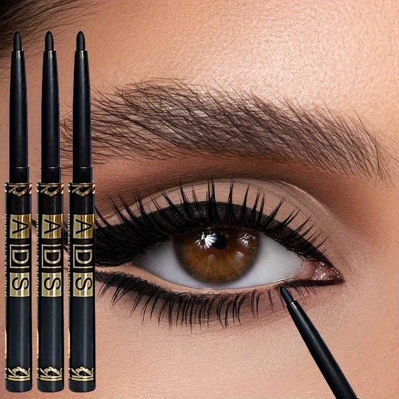 1/2/3 STÜCK Schwarze Eyeliner-Stifte - Wasserdicht, Schweißfest & Wischfest mit Einfacher Drehapplikation für Makelloses Augen-Make-up 3PCS schwarz
