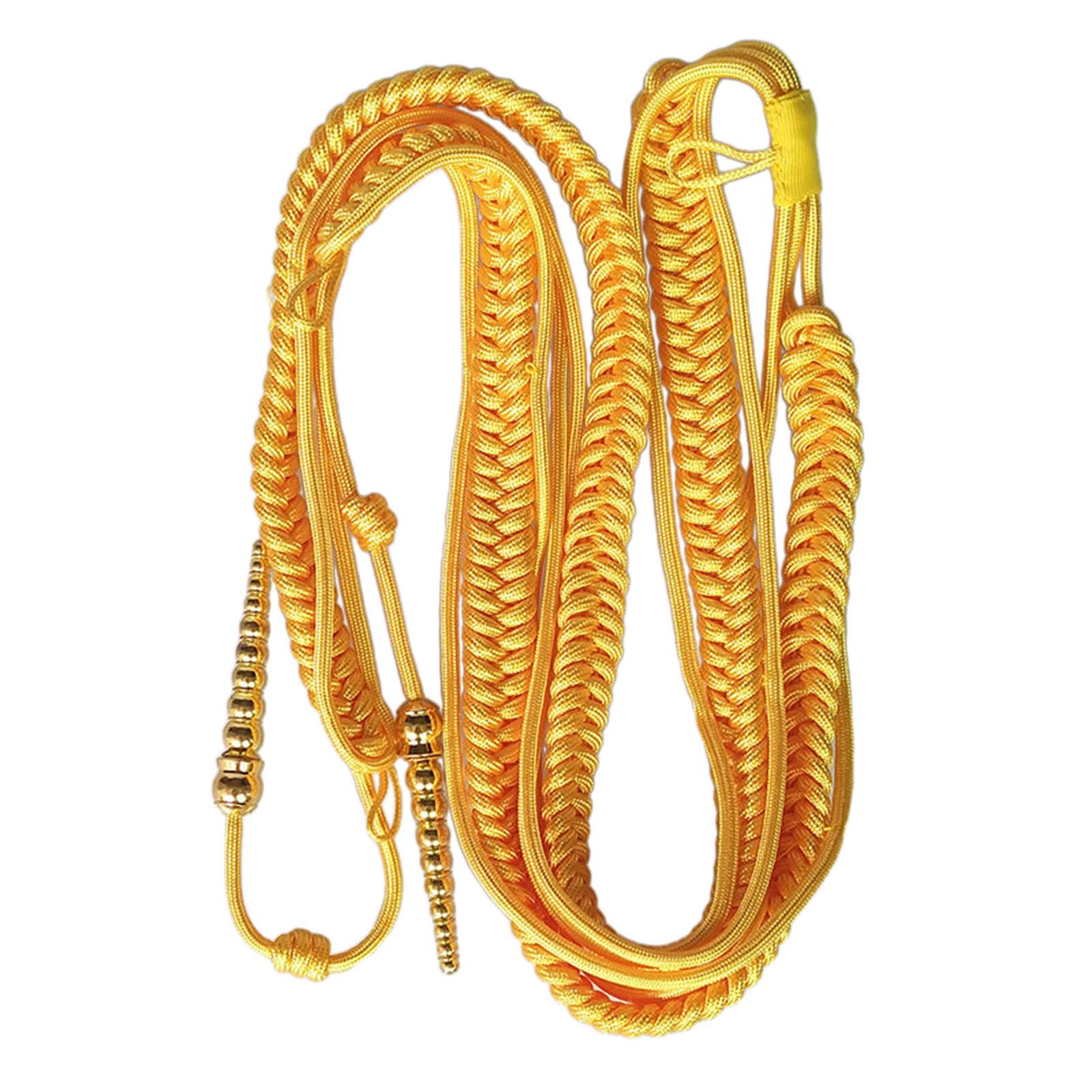 Vielseitige Schulterkordel Quasten Kette Schulterklappen Uniform Cosplay Kostüm Fransen Epauletten DIY Bekleidungszubehör gelb