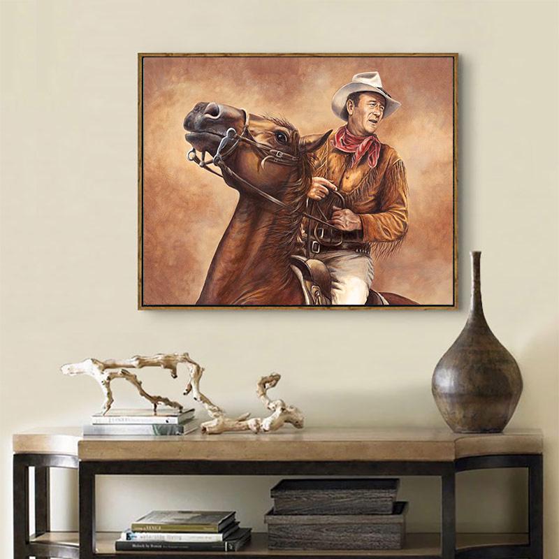 Diamant-Gemälde, Mann reitet Pferd, Kristall-Stickerei, Kreuzstich, Handarbeit, Mosaik-Gemälde 20X30CM