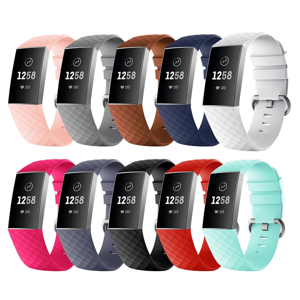 Silikon Smartwatch Sportarmband Ersatzarmbänder Armbandbänder Kompatibel für Fitbit Charge 3 weiß