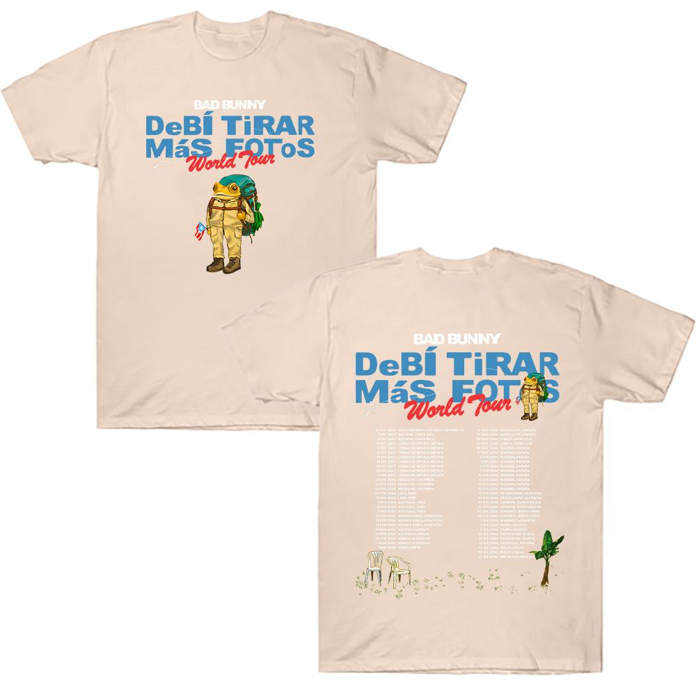Bad Bunny Debí Tirar Más Fotos Welttournee 2026 T-Shirts Rapper Bad Bunny Baumwoll-T-Shirts Unisex Hip Hop Atmungsaktives T-Shirt Streetwear S gray
