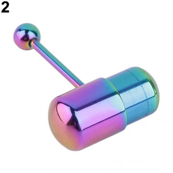 1 Stück Cool Vibrating Barbell Zungenringe Bars Piercing Edelstahl Körperschmuck bunt