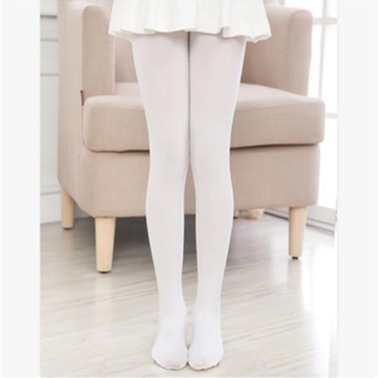 Sommer FrühlingBallett DanceOPAQUE Strumpfhosen für Mädchen Strumpf Kinder Samt Solide Weiße Strumpfhosen Candy Farbe Kinder Strumpfhosen S white