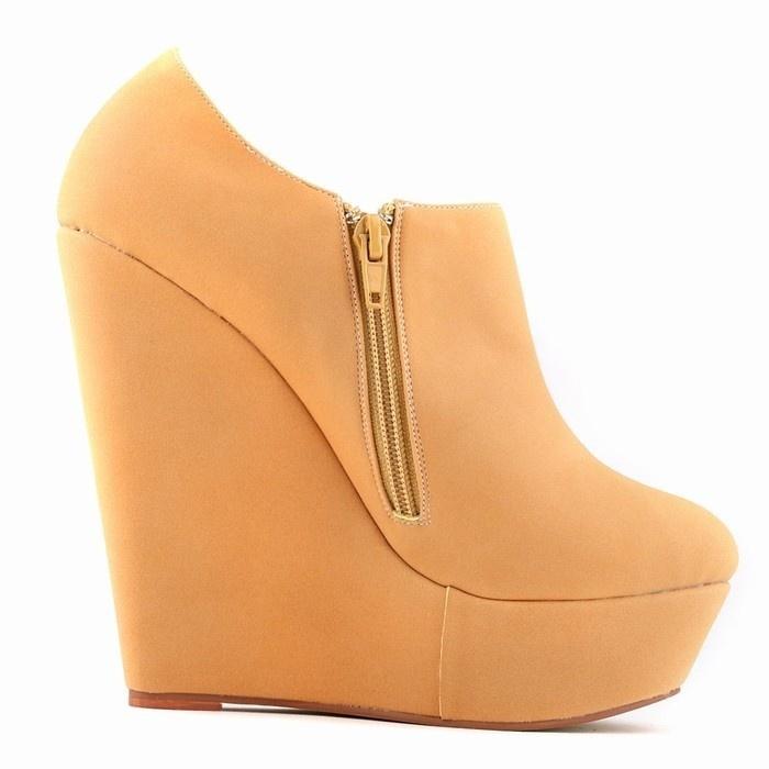 Winter High Heels Wildleder Schuhe Stiefeletten Wedges Frauen Plattform Elegent High Heels Schuhe UNS Größe Keil schuh 37 nude
