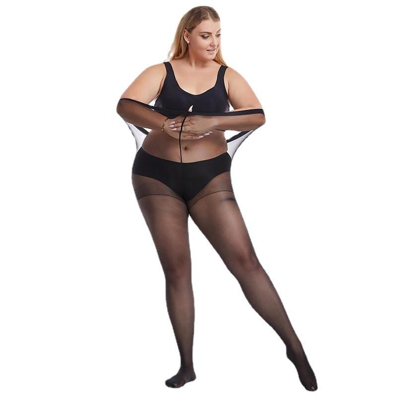 15D Ultradünne, große Strumpfhosen für Frauen, übergroße Strümpfe, Strumpfhosen, atmungsaktiv, sexy, elastisch, Plus-Size-Strumpfhose, weiblich, XXXL plus size schwarz