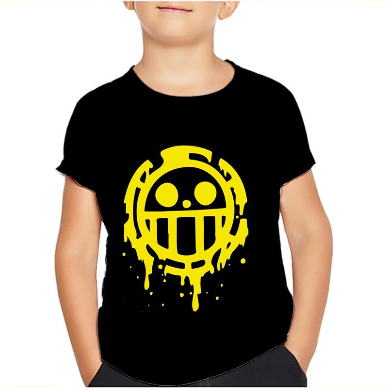 One Piece Luffy T-Shirt Four Emperors Kurzarm Zoro Sanji Chopper Ace Law Tee Kinderkleidung Modekostüme für Kinder Top 110 schwarz