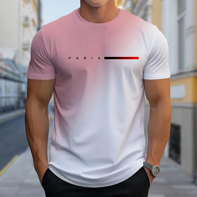 Neues Sommer-T-Shirt für Herrenmode mit rotem Blutstreifen-Aufdruck für Herren 3XL rosa