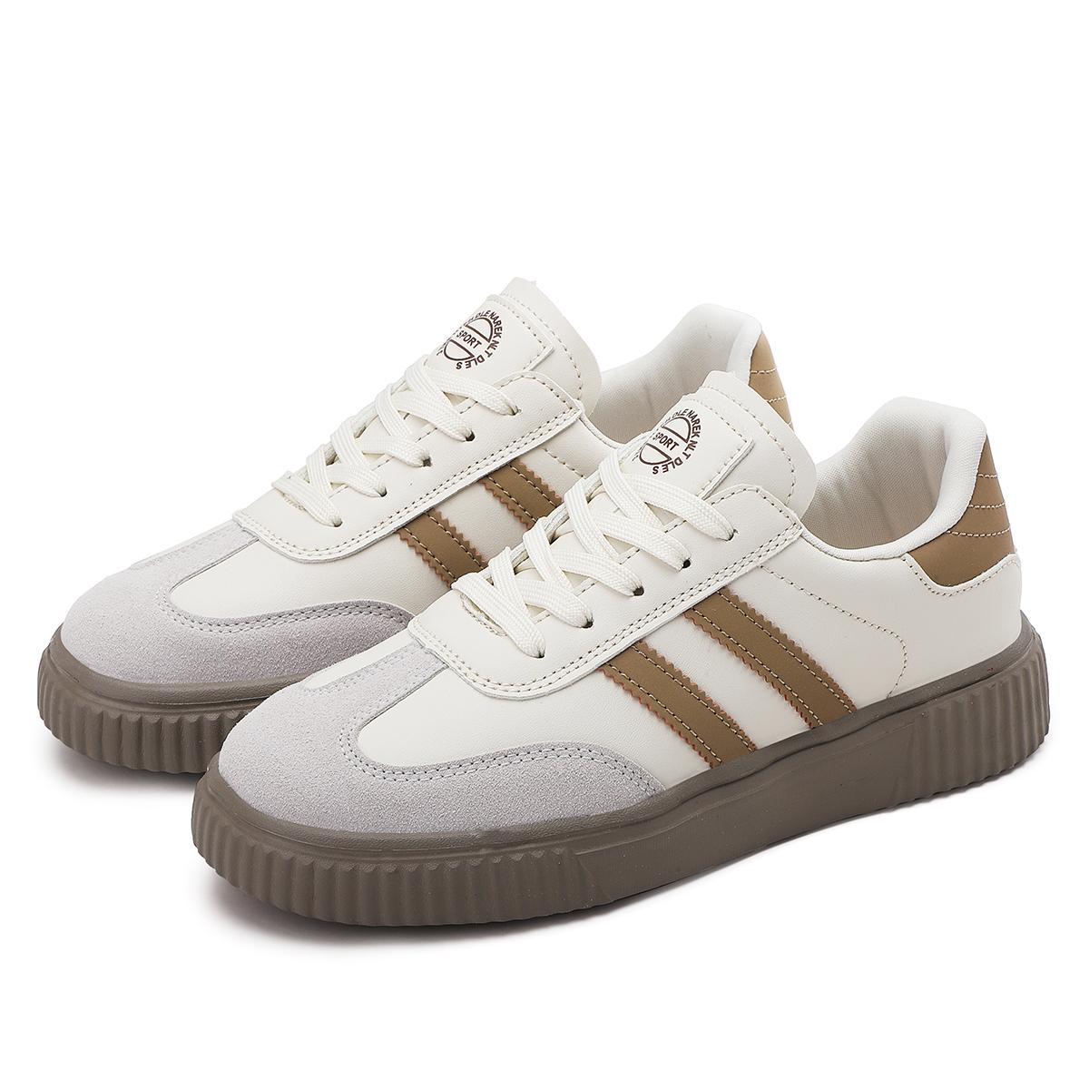 TUINANLE Sneakers Damen Sportschuhe Chunky Casual Weiße Sneakers Mädchen Walking Plateauschuhe 39 khaki/beige