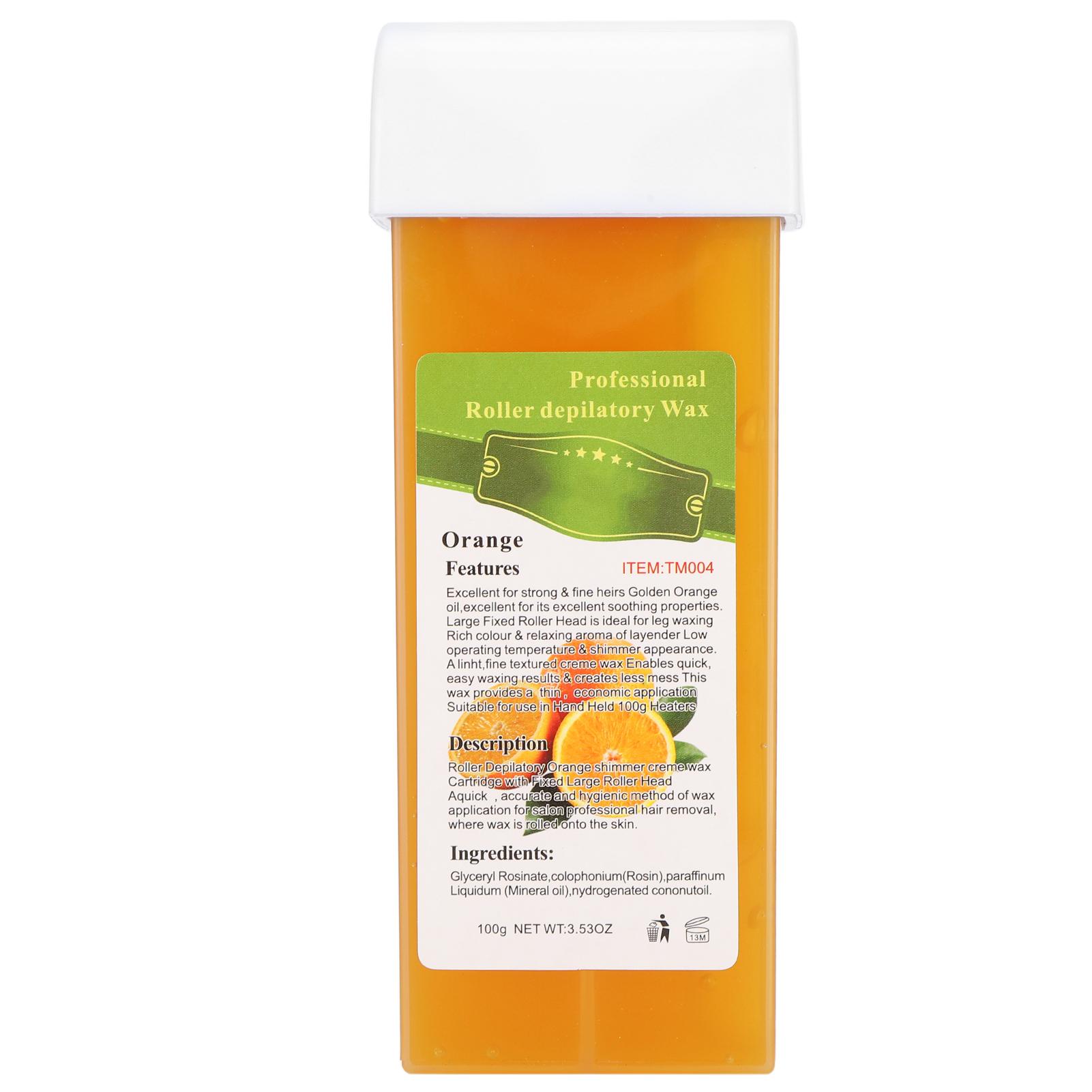 100g Professionelle Roller Enthaarungswachs Home Haarentfernung Große Fläche Körper Haarentfernung Wachs Roller Orange