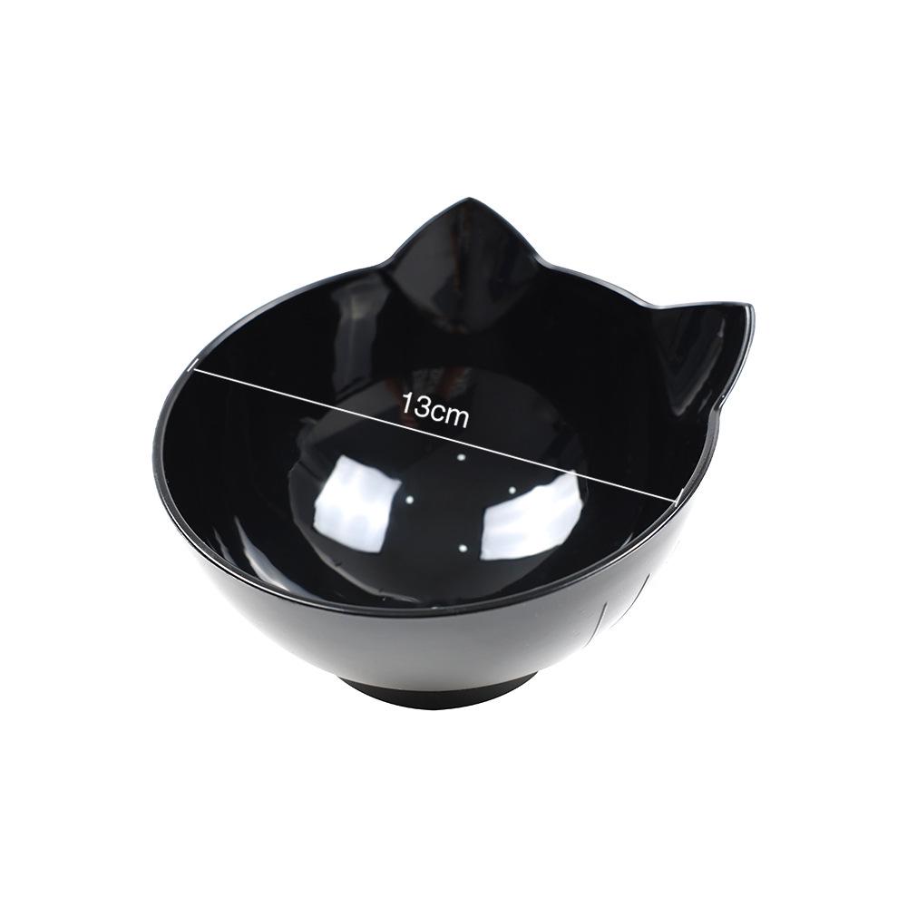 Rutschfeste Doppelte Katzennäpfe mit Erhöhtem Design und Katzenohrform für Tierfutter Single Black Bowl dargestellt