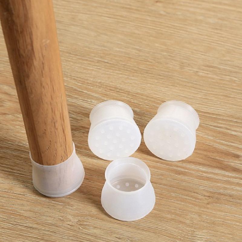 4PCs Möbel Tisch Stuhl Bein Füße Kappe Abdeckung Schutz Füße Pads Nicht-slip Tisch Stuhl Bein Kappen Fuß schutz Abdeckung Round shape（4PCS） weiß