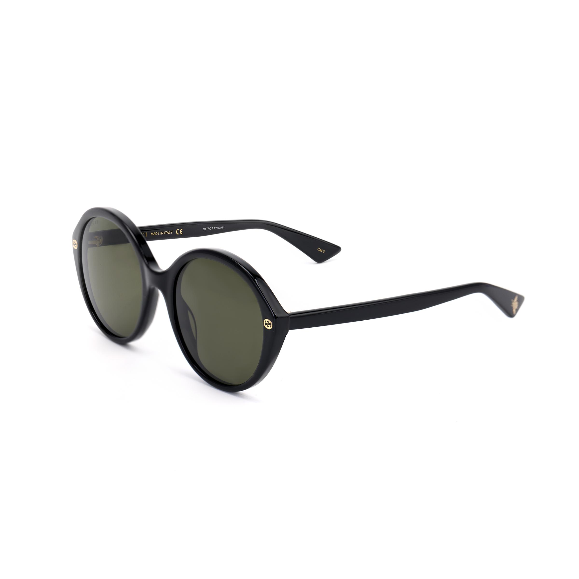 Gucci Runde Sonnenbrille Damen Sonnenbrille Schwarz GG0023S-001 Dust Bag+Eyeglass Case (Random Color)