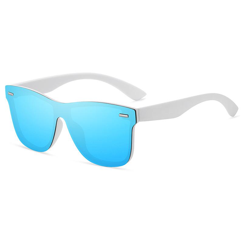 Sonnenbrille für Herren und Damen, polarisiert, blendfrei, winddicht, für den Außenbereich, Reiten, Radfahren, Autofahren, UV-Schutz weiß/blau