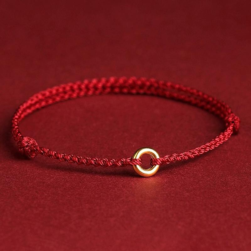 Handgeflochtener Kreisring, verstellbar, Glücksarmband aus rotem Seil, für Damen und Herren, Charms, Armreifen, Fußkettchen für Freunde, Liebhaber, Segensgeschenk