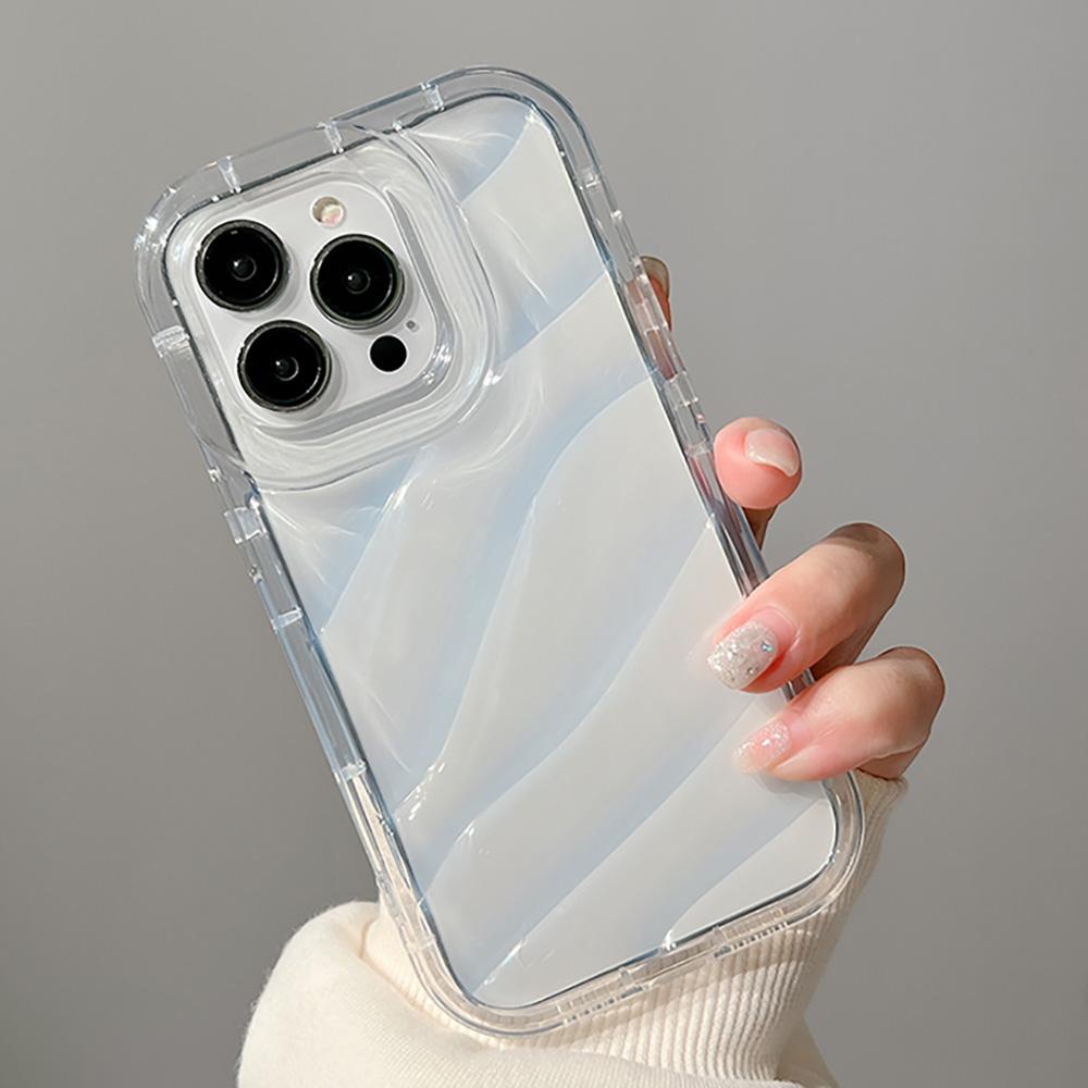 Airbag-Telefonhülle für iPhone 11 Hülle iPhone 13 16 14 12 15 Pro Max XS XR X 7 8 Plus SE Stoßfeste Stoßstange Weiche, klare, gewellte Abdeckung For iPhone 14