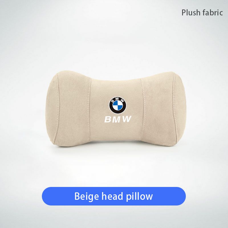 Autositz Wildleder Memory Baumwolle Nackenkissen Kopfstütze Für BMW E46 E90 E60 F30 F10 E39 i3 i4 X1 X2 X3 X5 X4 X6 X7 M3 M4 M5 G30 G20 F1 grauweiß